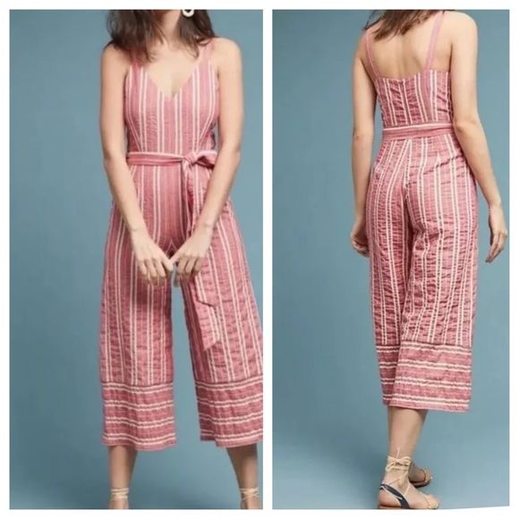 Anthropologie cropped Leg Wide Jumpsuit - Picture 5 of 6